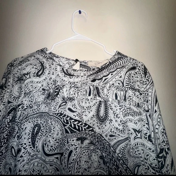 Loft Paisley Shift Long Sleeve Floral Color block Dress Size Small NWOT - Picture 9 of 12